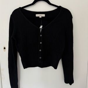 LOFT Classic Black Knit Cardigan
